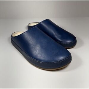 OLUKAI Hamani Leather Mule Slip On Shoes Blue Men's 11 *NEW* 10541-CM2V $150